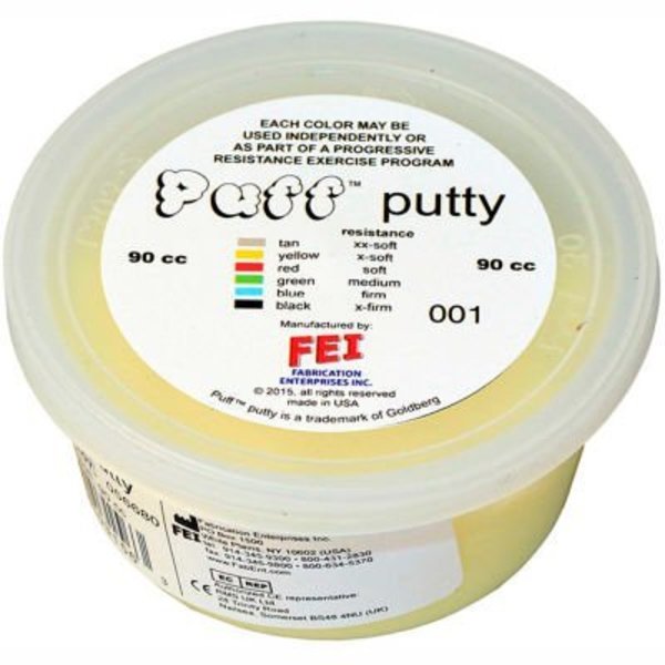 Fabrication Enterprises Puff LiTE„¢ Color-Coded Exercise Putty, X-Soft, Yellow, 90cc 10-1411